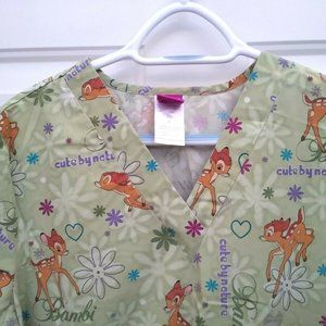 Bambi Cute By Nature Disney Scrub Top Small